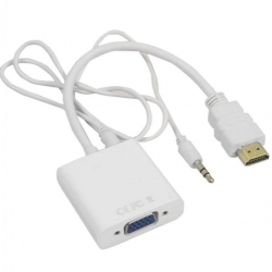 Câble Adaptateur HDMI à VGA Avec Prise En Charge Du Câble Audio Résolution HDCP 1080-Blanc