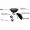 Barbecue à Charbon Rond, BBQ Mobile Barbecue Grill Portable - ( 46 ×44 ×70 cm)