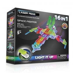 Laser Pegs - Bloc de construction 102 pièces - 16 en 1 - Space Fighter