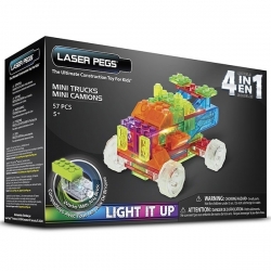 Laser Pegs - Blocs de contruction 57 pcs - 4 en 1 - Mini Camions 
