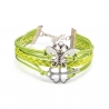 Bracelet Vert Infinity Charm - Avec papillon 